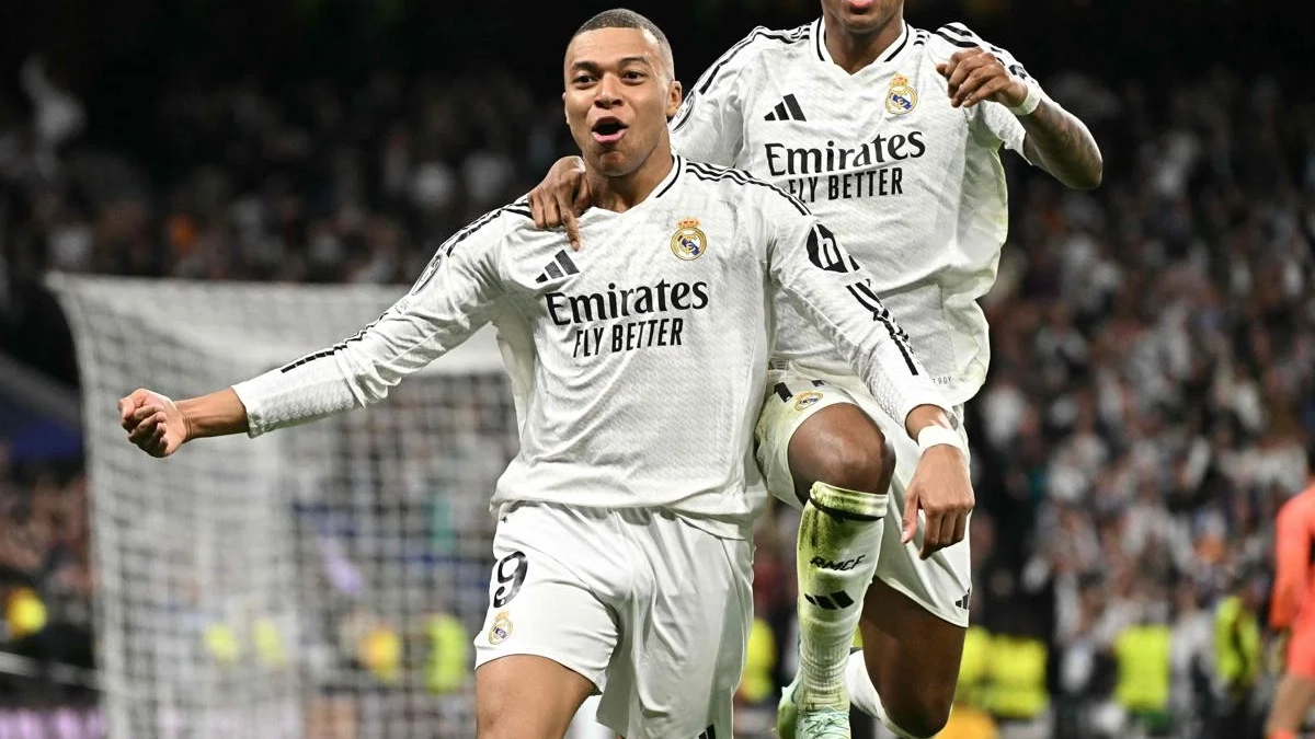 Mbappé celebrando un gol junto a Rodrygo Mbappé celebrando un gol junto a Rodrygo