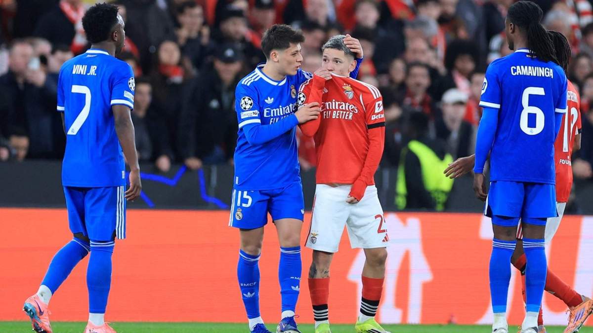 Prestianni insultando a Vinícius Júnior durante el Benfica - Real Madrid.