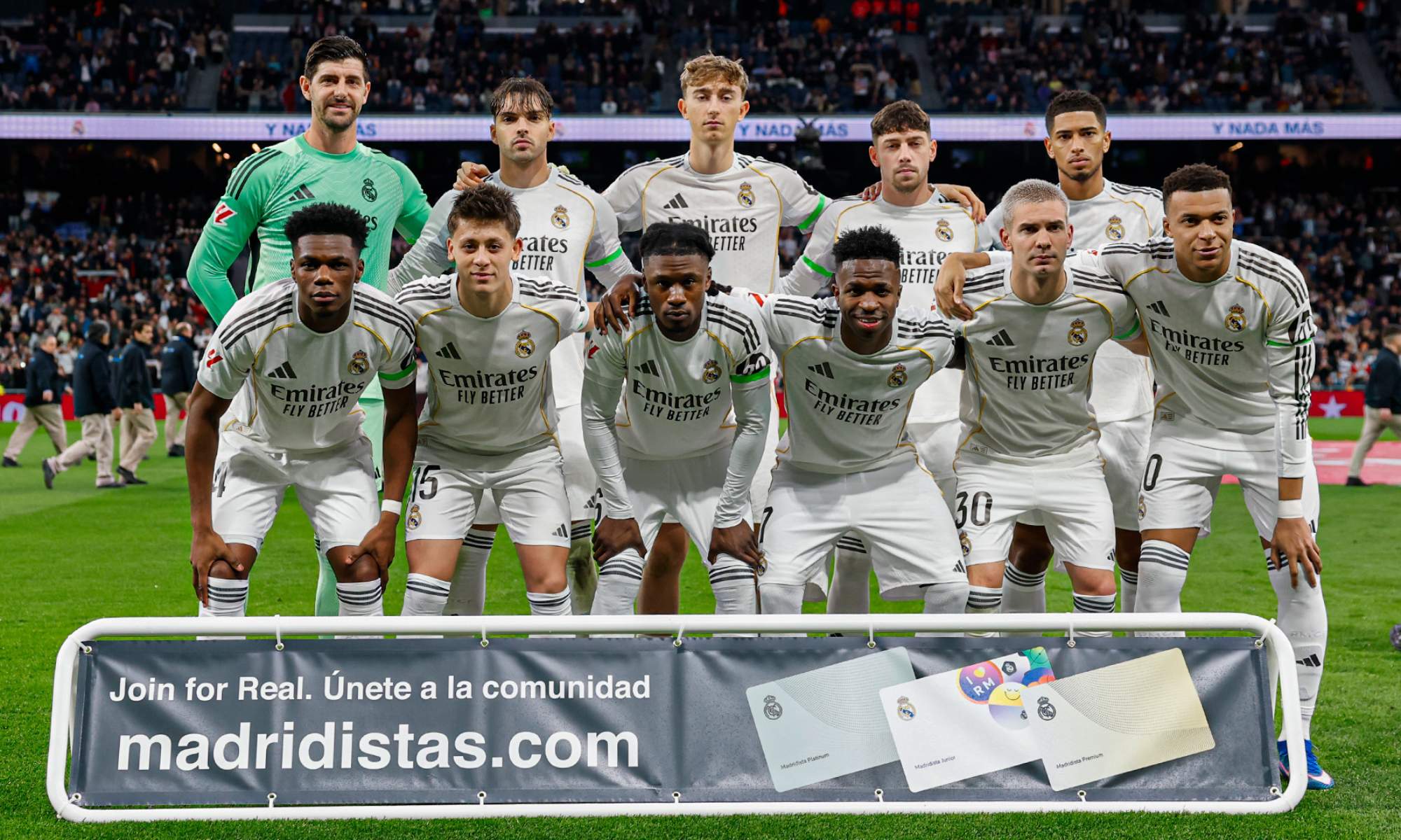 El once titular del Real Madrid contra el Rayo Vallecano.