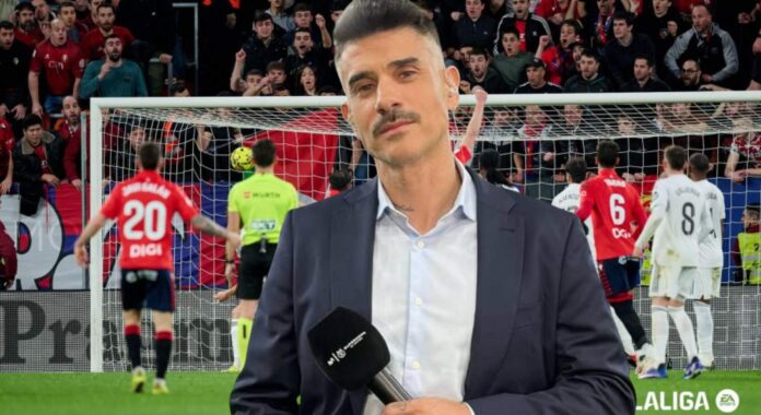 Álvaro Benito señala a un madridista ante Osasuna