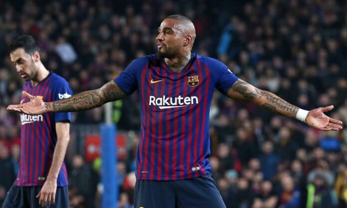 Kevin-Prince Boateng, durante un partido de su etapa en el Barcelona.