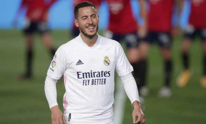 Eden Hazard, en un partido con el Real Madrid.