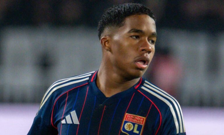 Endrick Felipe, en un partido reciente con el Olympique de Lyon durante esta temporada.