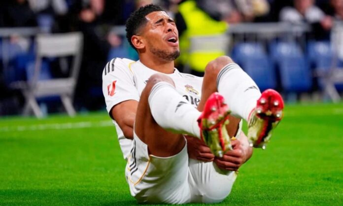 Jude Bellingham tras sufrir su última lesión muscular.