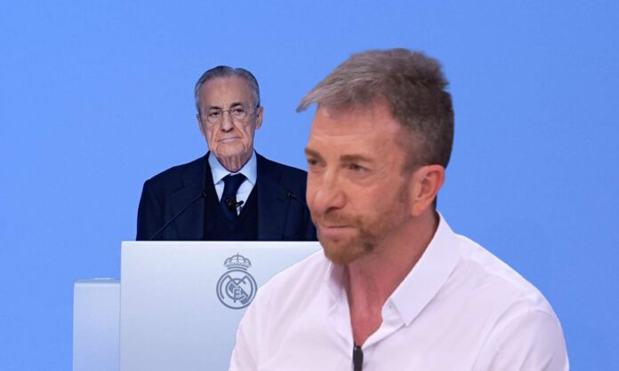 Pablo Motos en El Hormiguero y Florentino Pérez dando un discurso.