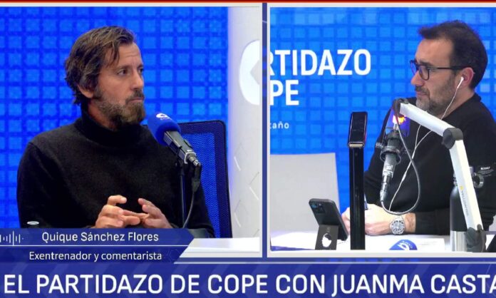 Quique Sánchez Flores dando su opinión en COPE. 