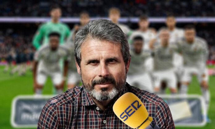 Rafa Alkorta, un micrófono de La SER y el once del Real Madrid contra el Rayo Vallecano. 