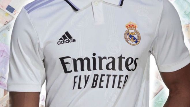 Real Madrid y Fly Emirates en su camiseta