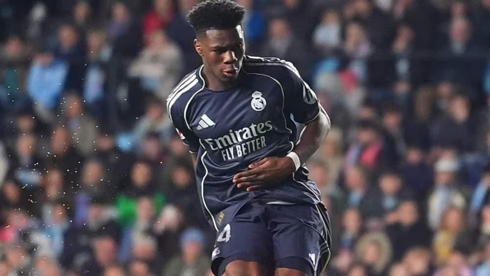 Aurelién Tchouameni, en su gol ante el Celta de Vigo.