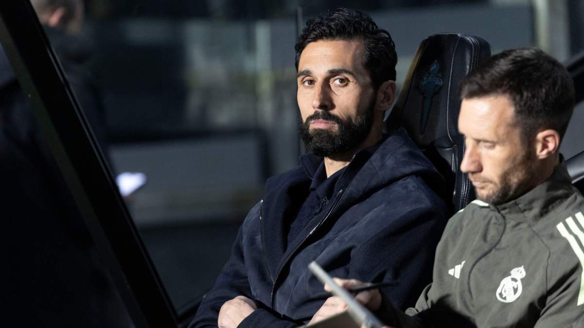 Arbeloa, durante el Celta - Real Madrid disputado este viernes en Balaídos