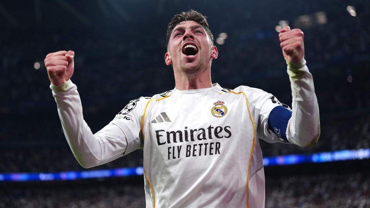 Fede Valverde celebrando uno de sus goles