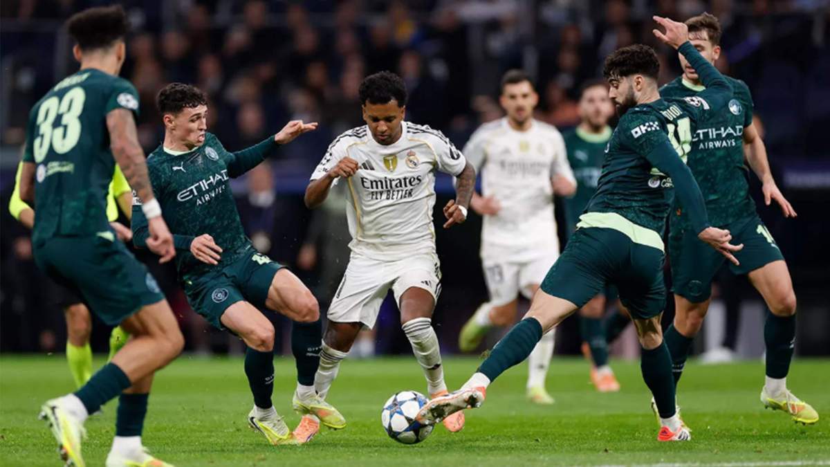 Una foto del Real Madrid - Manchester City del partido de fase de grupos. 
