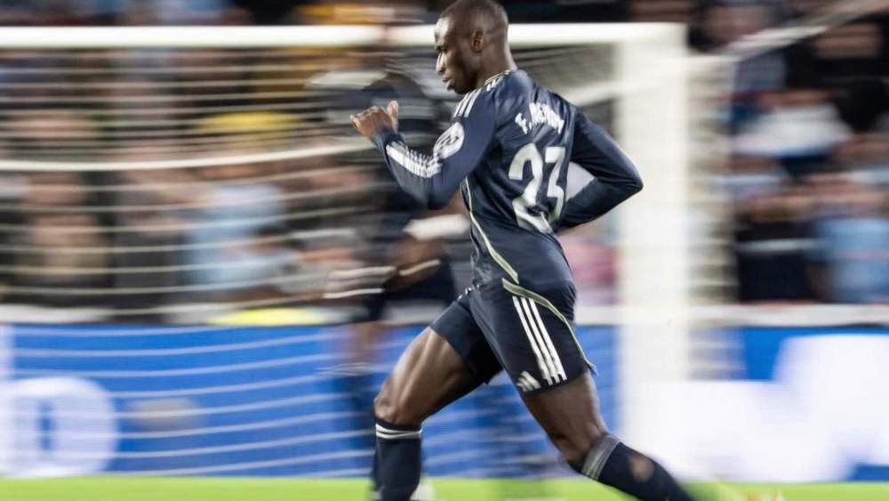 Ferland Mendy, durante el partido contra el Celta, volviendo a jugar después de haberlo hecho sólo en tres partidos durante este curso.