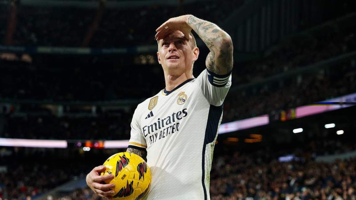 Toni Kroos, durante un partido con el Real Madrid en su último año como futbolista merengue.