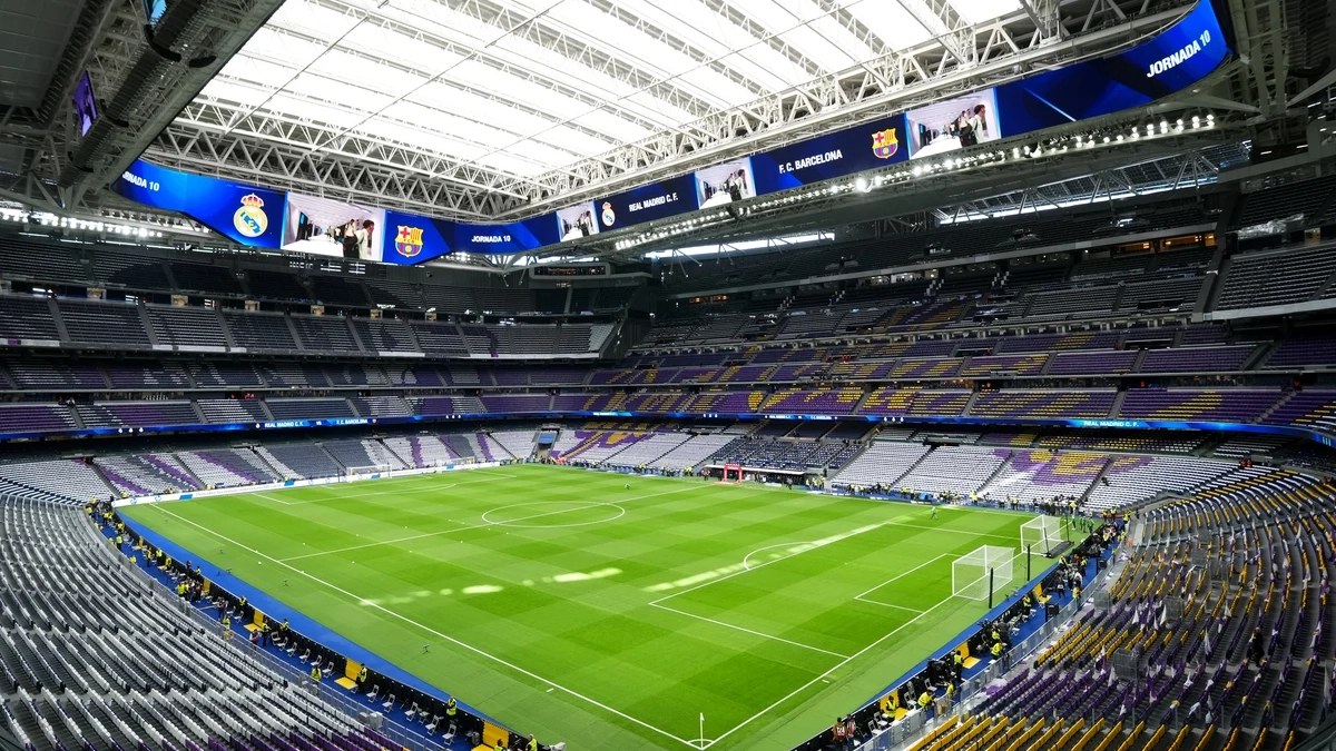 El Santiago Bernabéu preparado para un partido del Real Madrid. El Santiago Bernabéu preparado para un partido del Real Madrid.