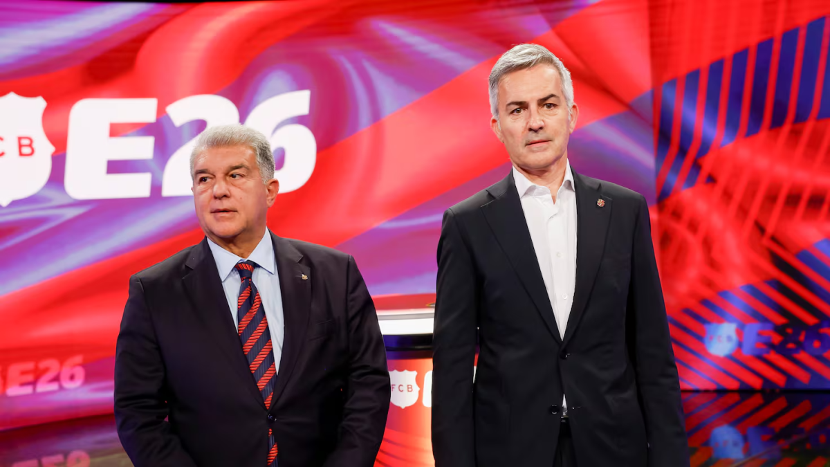 Joan Laporta y Víctor Font posando como candidatos a la presidencia del Barça. Joan Laporta y Víctor Font posando como candidatos a la presidencia del Barça.