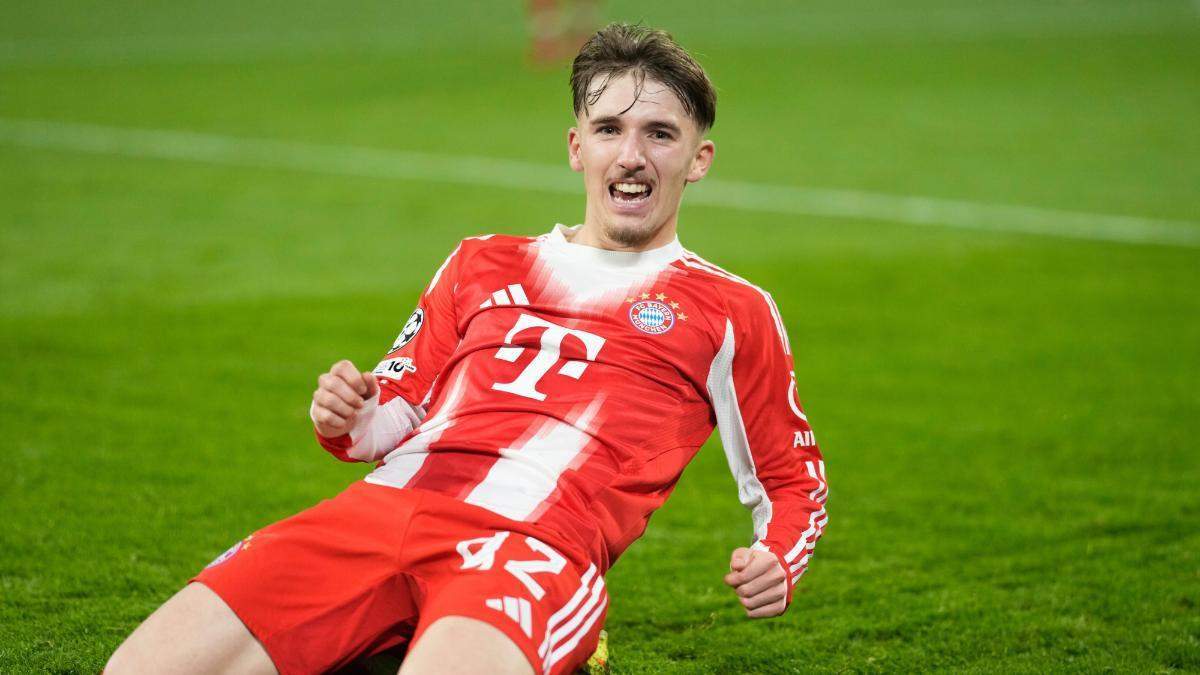 Lennart Karl celebrando un gol con el Bayern Múnich. Lennart Karl celebrando un gol con el Bayern Múnich.