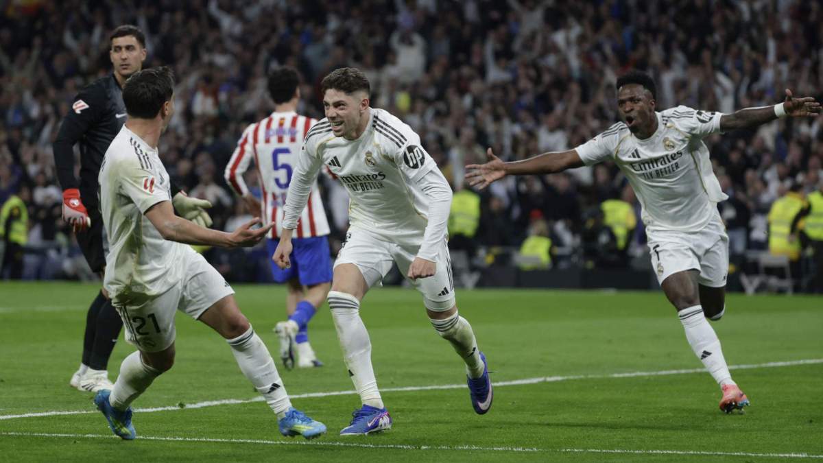 Fede Valverde celebrando su gol ante el Atlético de Madrid
