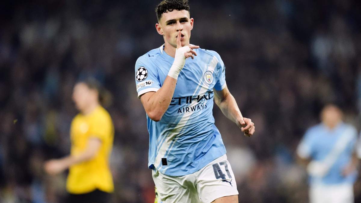 Phil Foden en un partido con el Manchester City