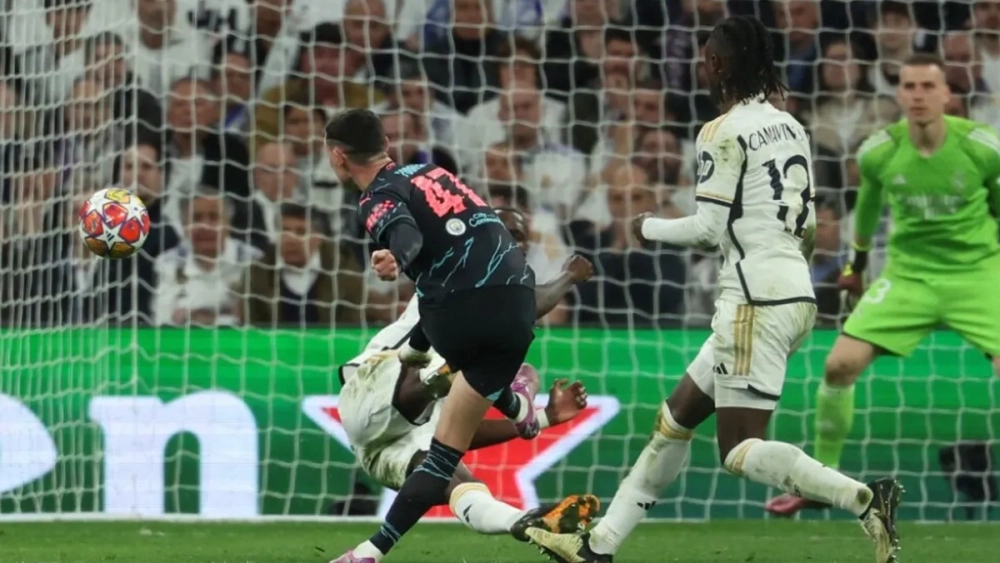 Phil Foden, en un partido contra el Real Madrid, en esta temporada.