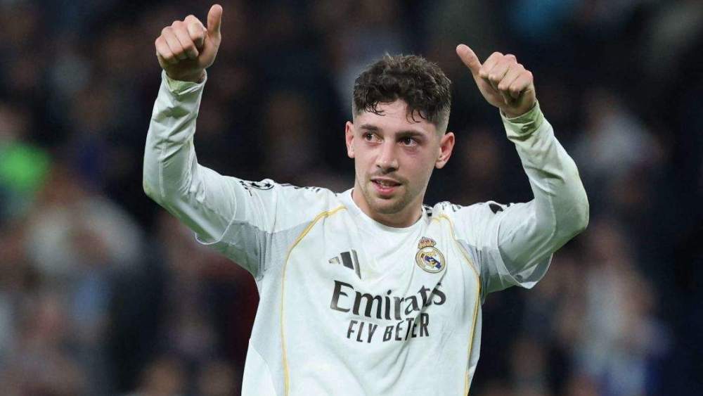 Fede Valverde durante el Real Madrid - Manchester City. 