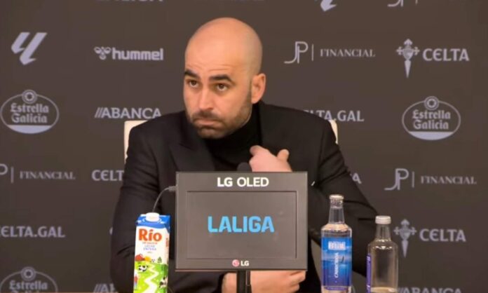 Claudio Giráldez, en la rueda de prensa tras el partido entre el Celta y el Real Madrid.