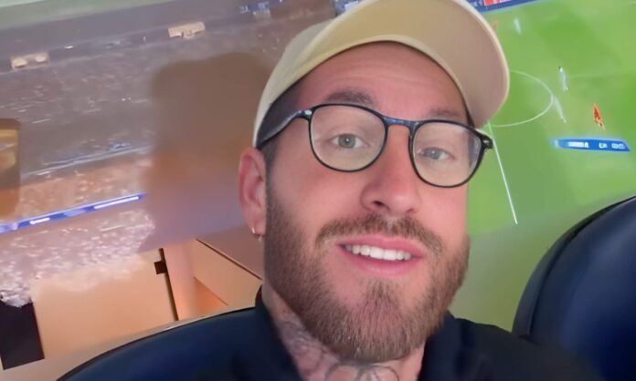 Sergio Ramos, durante una de sus visitas recientes al Santiago Bernabéu.